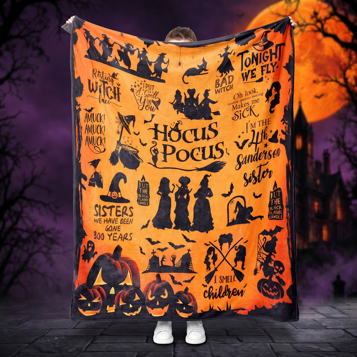 Halloween-themed flannel printed blanket — Hallowicked hero (SU00021750)