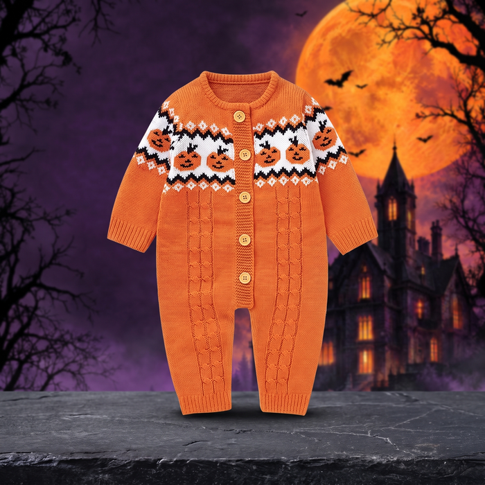 Baby Halloween Knitted One-Piece Jumpsuit — Hallowicked hero (SU00018214)