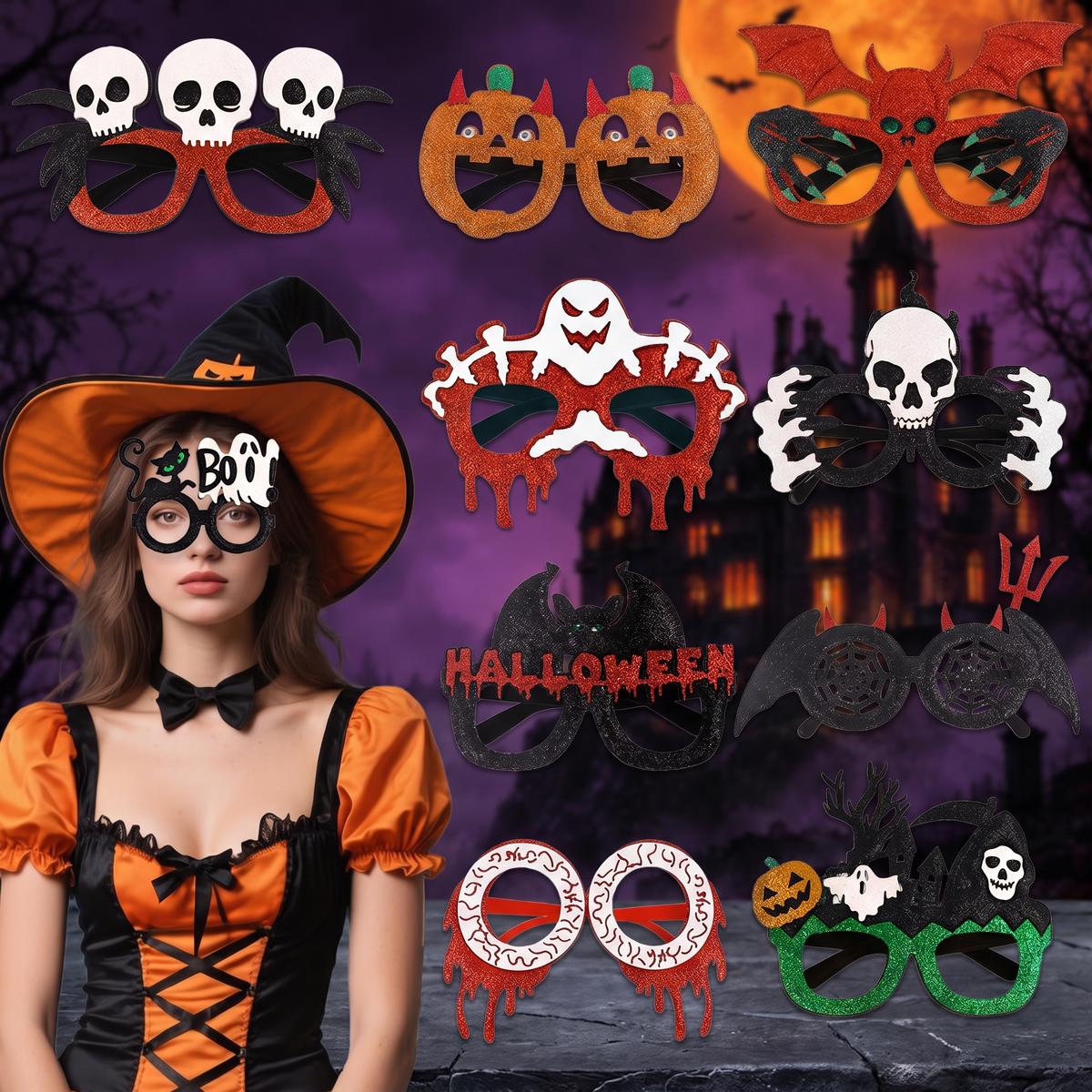 Halloween Pumpkin Glasses Decoration — Hallowicked hero (SU00023501)