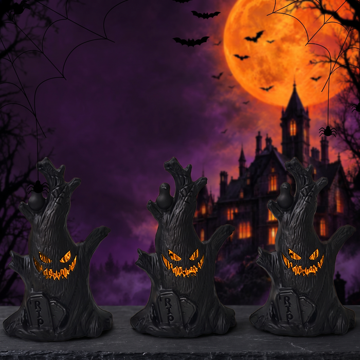 Halloween Ghost Tree Stump Night Light万圣节幽灵树桩夜灯 — Hallowicked hero (SU00032521)