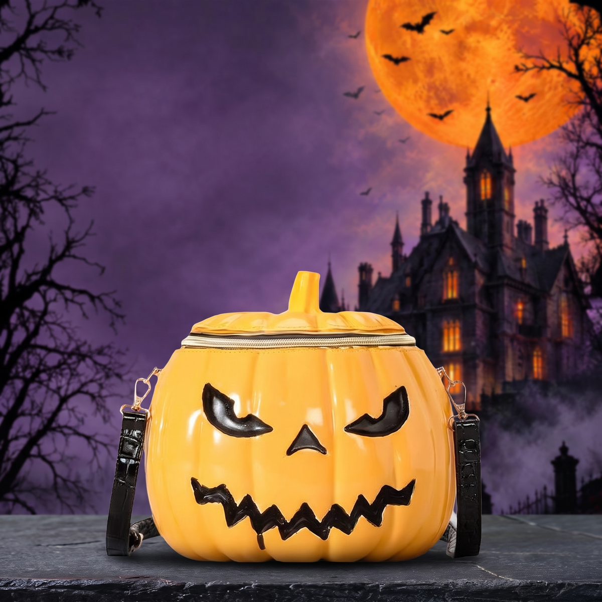 Halloween Pumpkin Head Shoulder Crossbody Bag — Hallowicked hero (SU00025549)