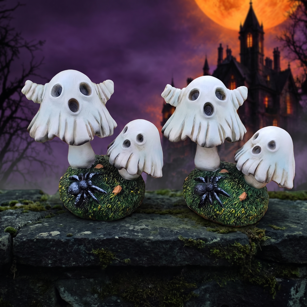 Halloween Ghost Mushroom Resin Decor — Hallowicked hero (SU00018572)