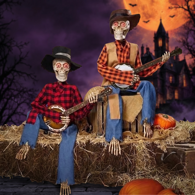 Animated Banjo Skeleton Halloween Decoration — Hallowicked hero (SU00015744)