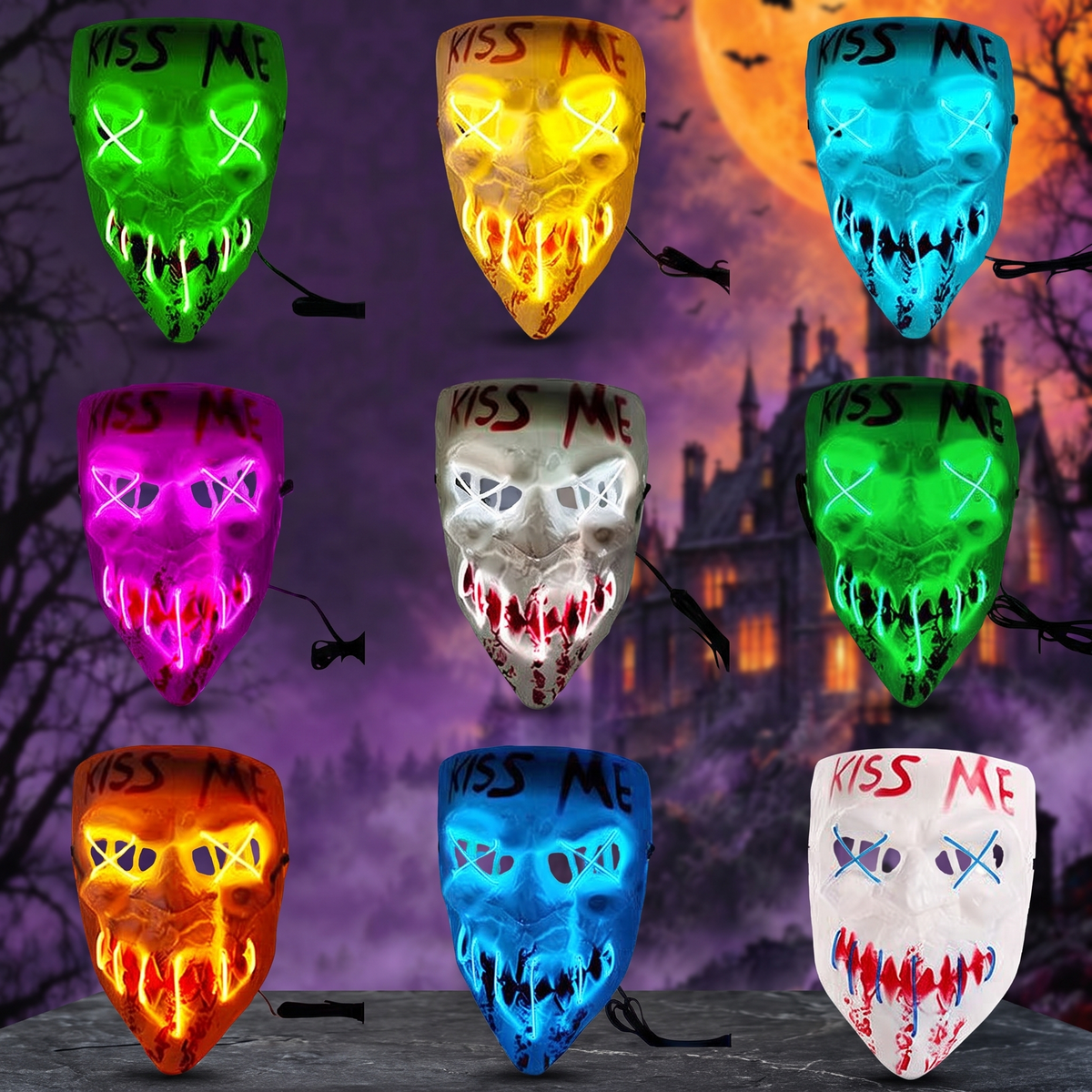 LED Glowing Mask for Halloween Masquerade — Hallowicked hero (SU00027362)