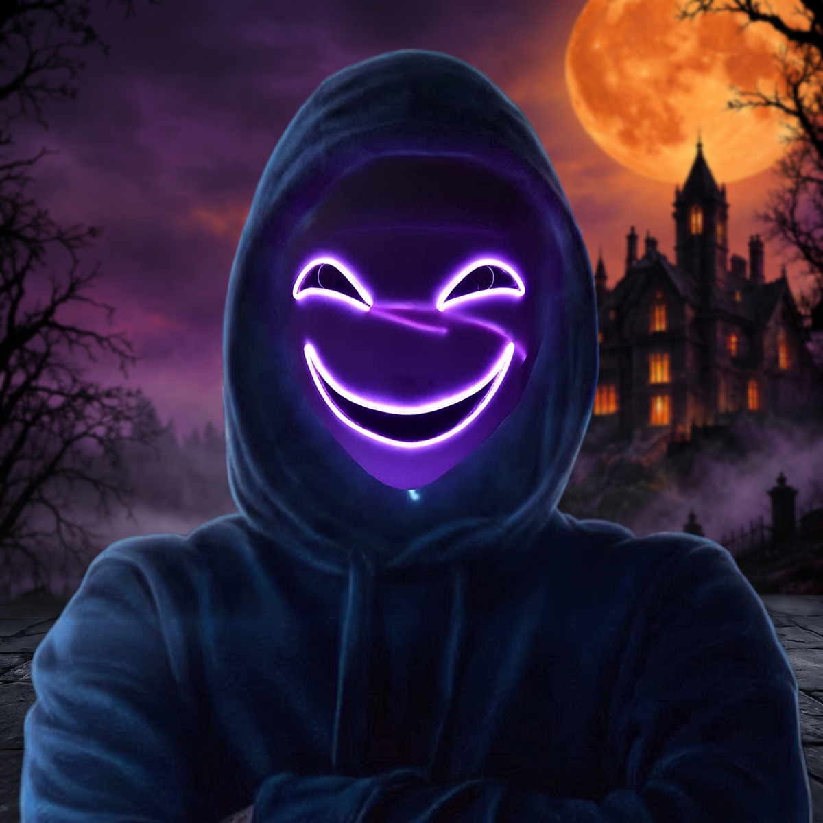 LED Glowing Anime Mask for Halloween Cosplay — Hallowicked hero (SU00027297)
