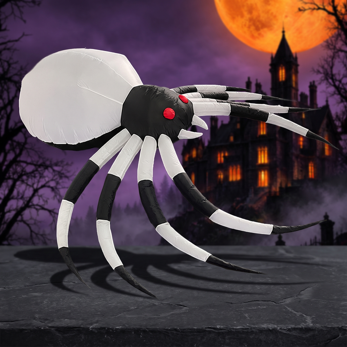 Inflatable Halloween black and white spider decoration air figure — Hallowicked hero (SU00020597)