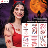Halloween Tattoo Stickers Cross-Border Artificial Scar Stickers — Hallowicked hero (SU00024838)